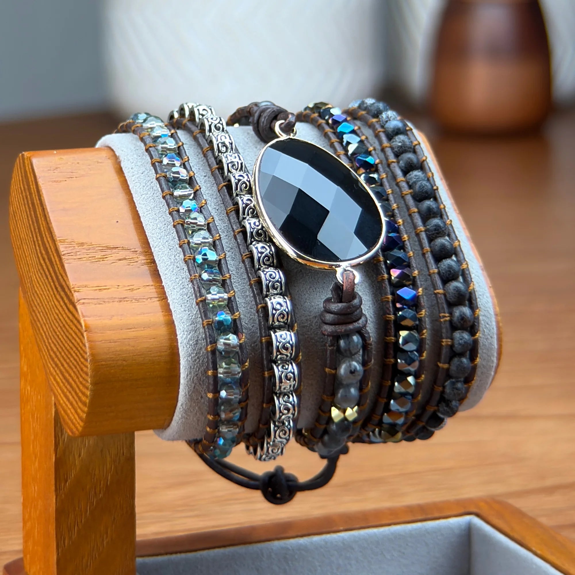 Pulseira Vênus de Pedra Ônix Natural | Lux Conceito