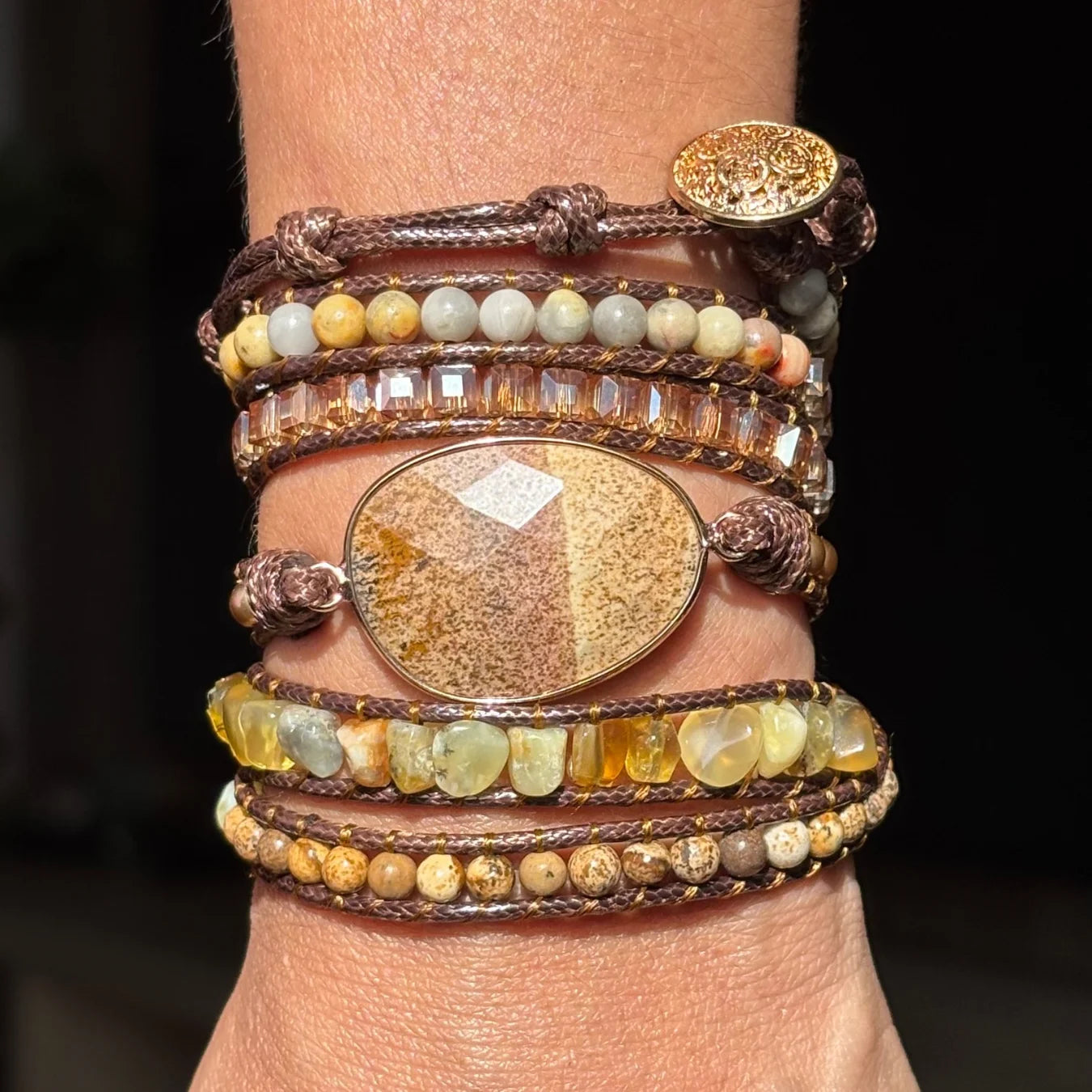 Pulseira Gaya - Jaspe Madeira