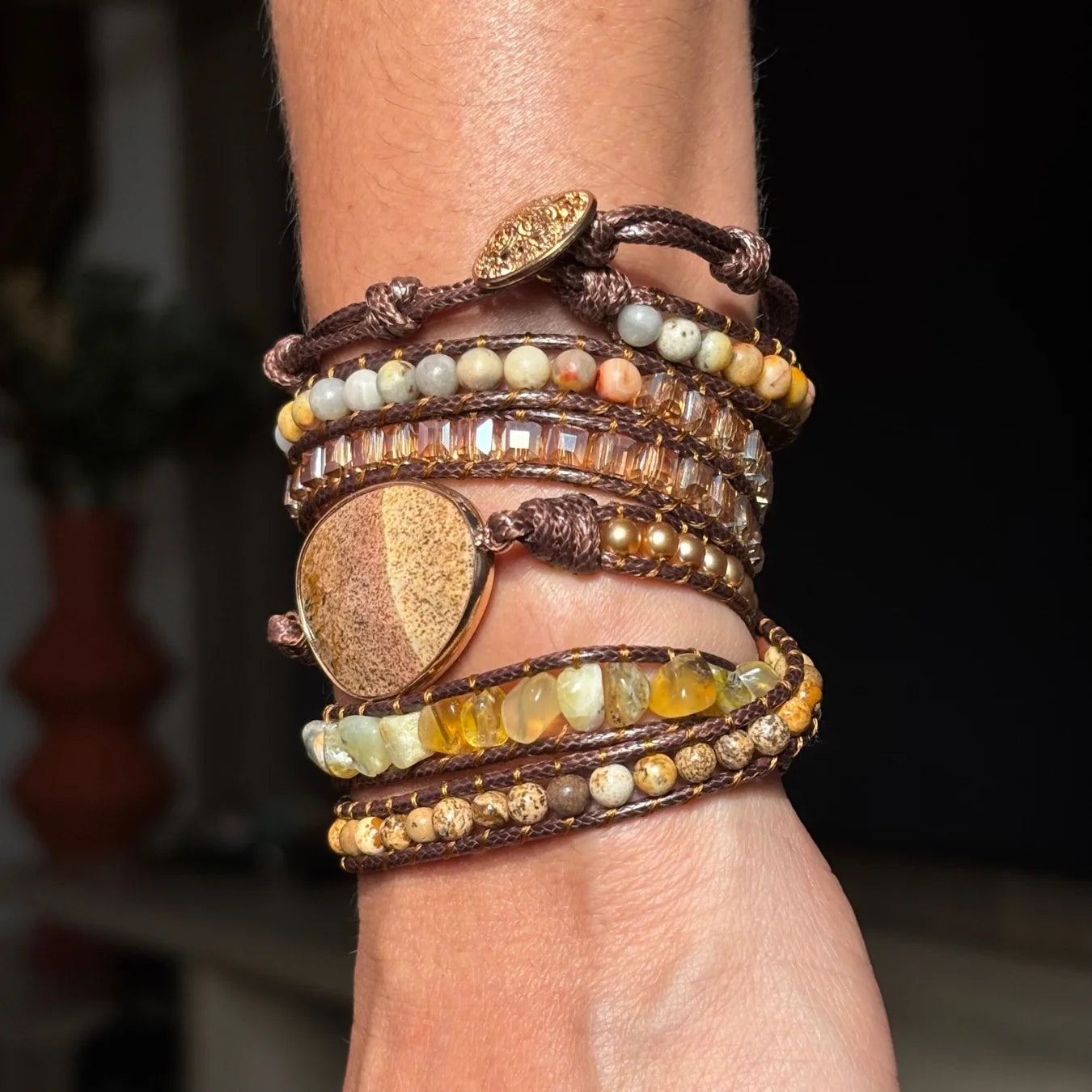 Pulseira Gaya - Jaspe Madeira