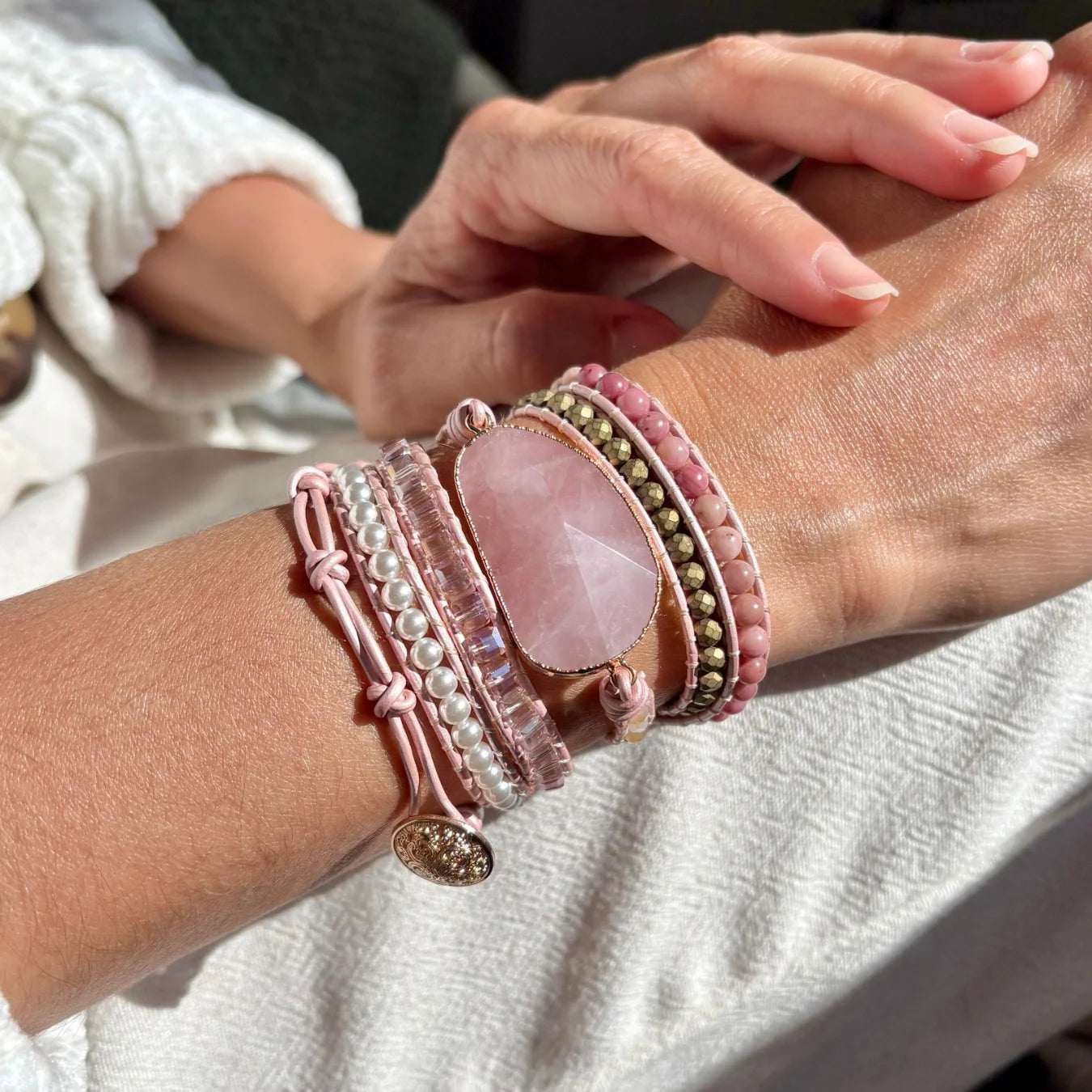 Pulseira Dream Sky - Quartzo Rosa