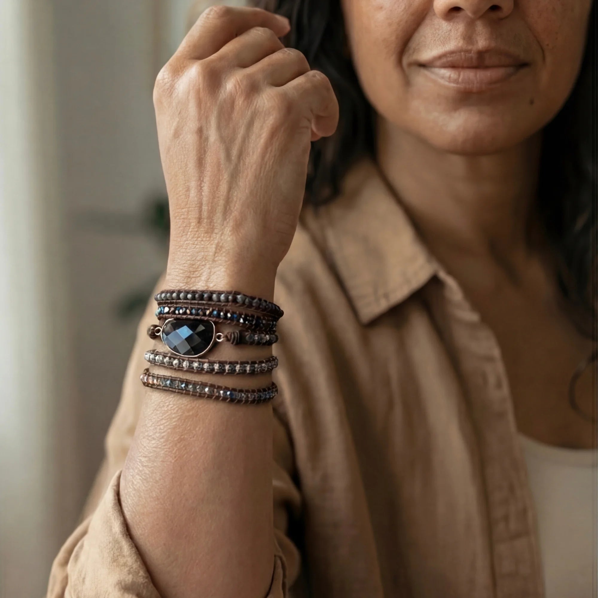 Pulseira Vênus de Pedra Ônix Natural | Lux Conceito