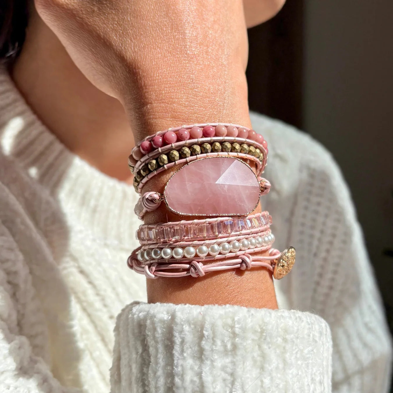 Pulseira Dream Sky - Quartzo Rosa