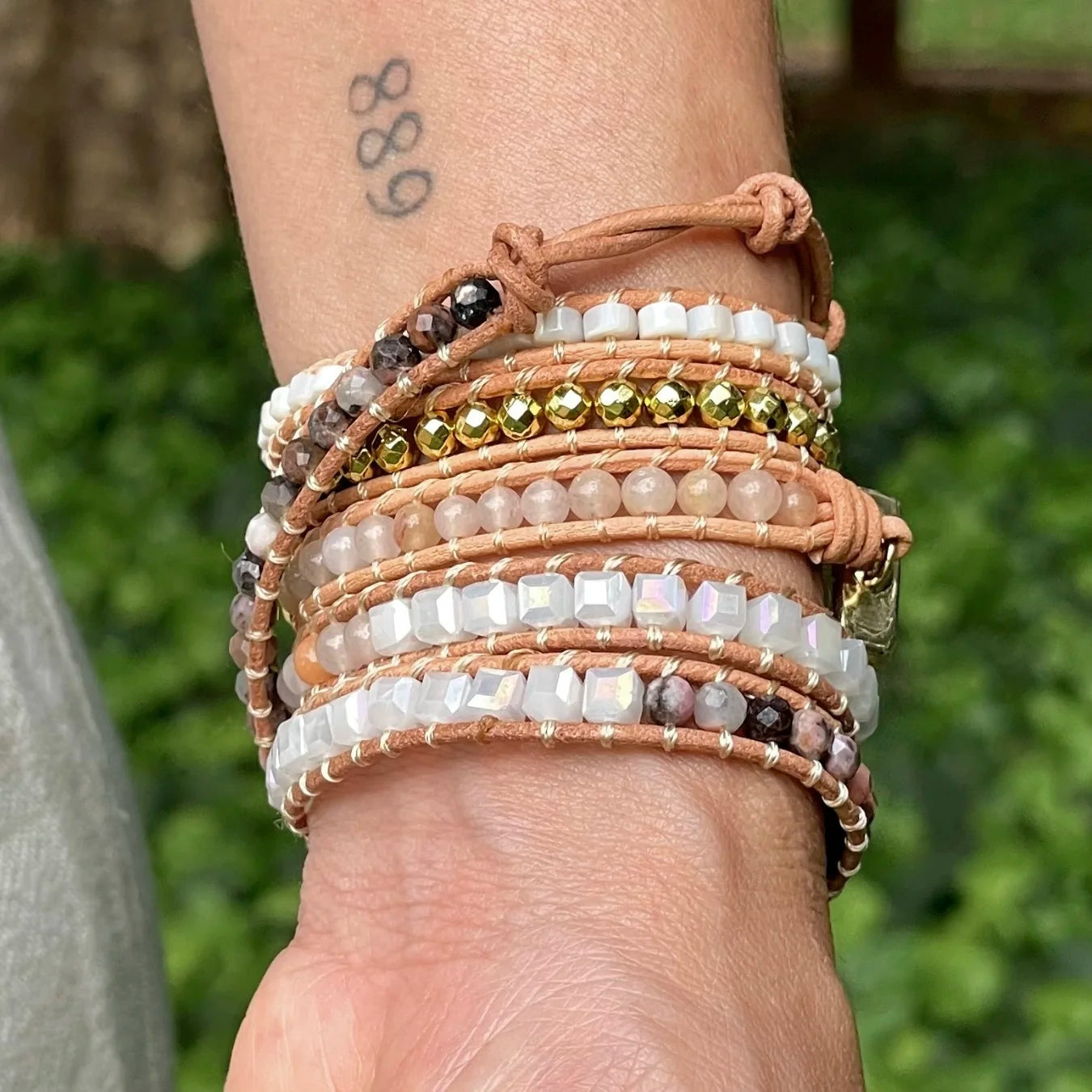 Pulseira Lavínia - Selenita e Rodonita