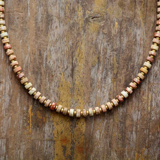 Colar Maldives Jaspe Rosa