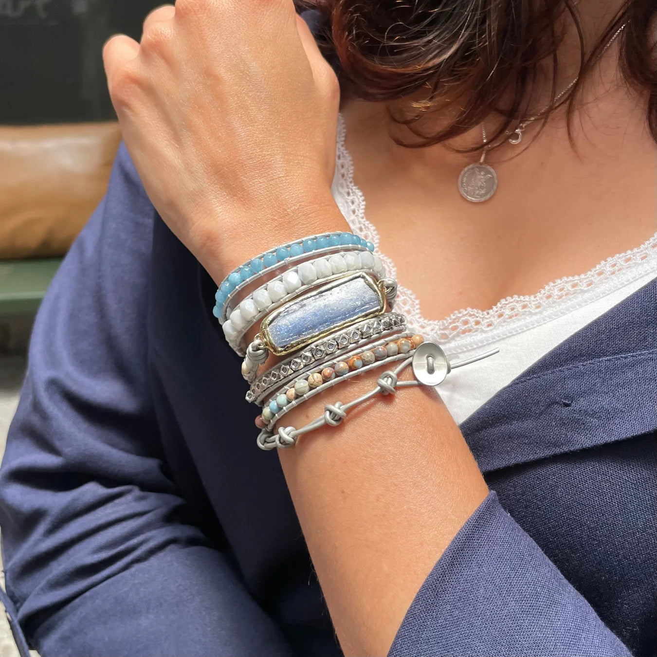 Pulseira Angel - Cianita Azul