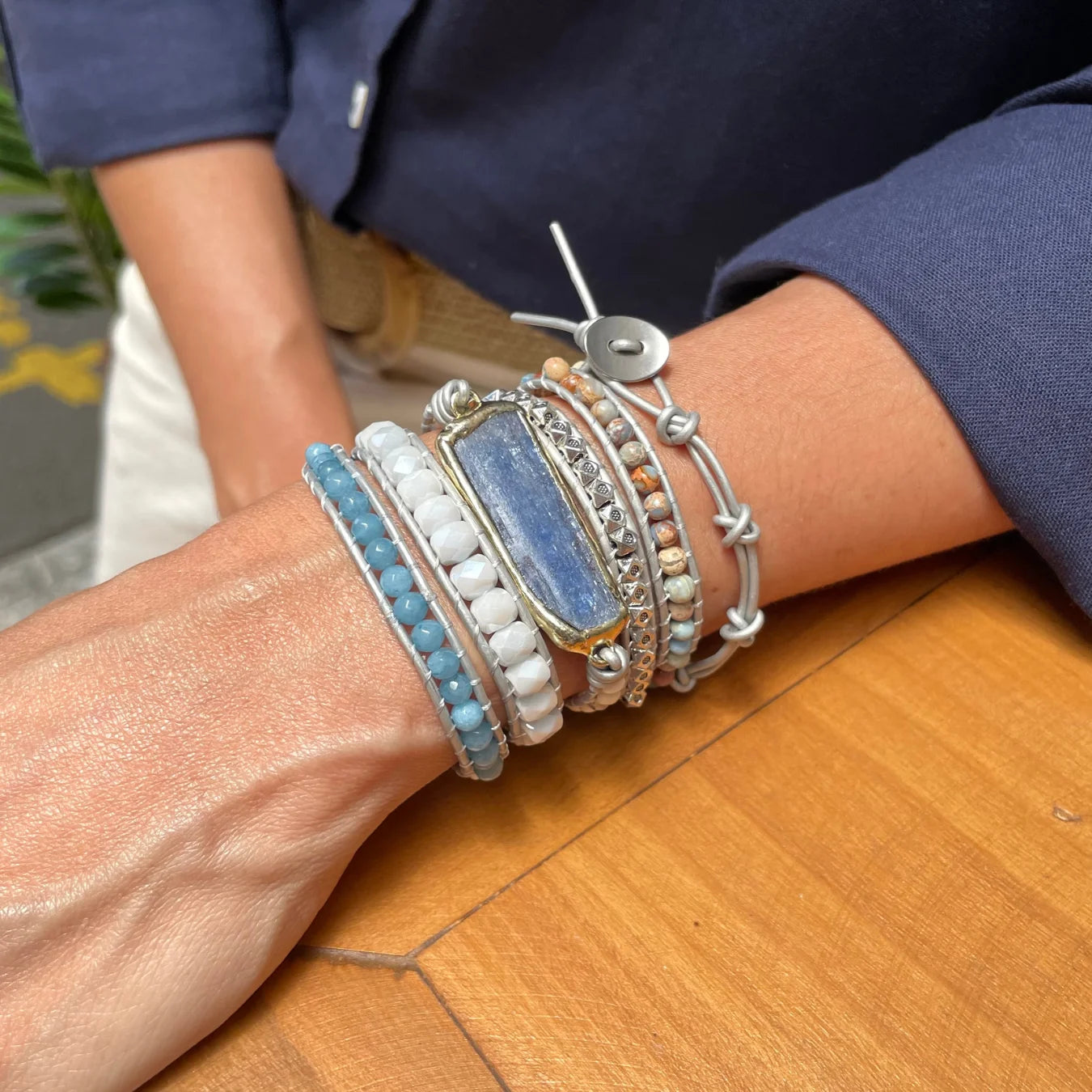 Pulseira Angel - Cianita Azul