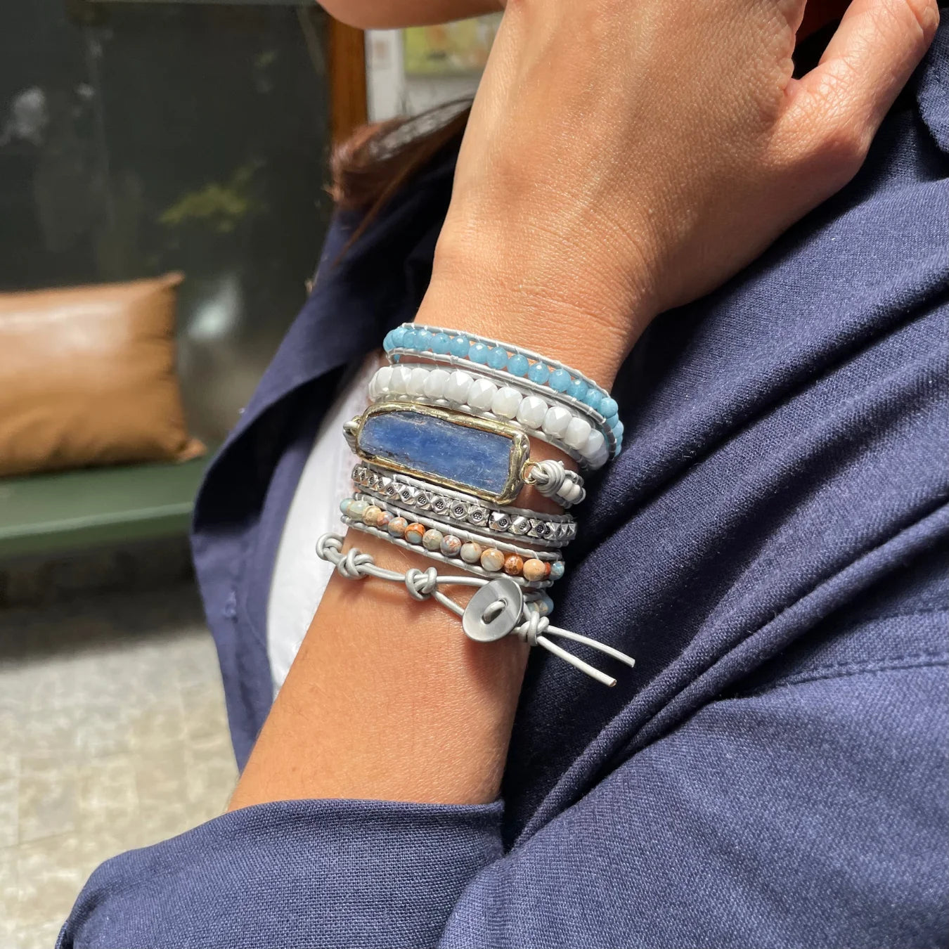 Pulseira Angel - Cianita Azul