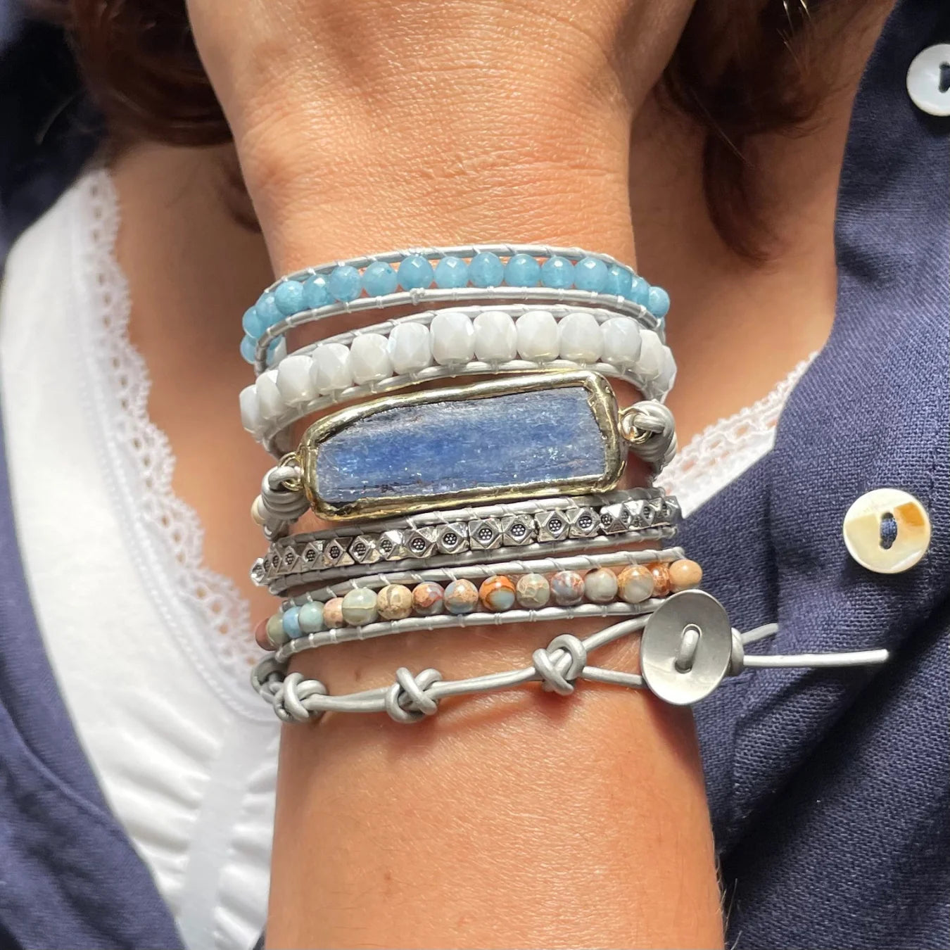 Pulseira Angel - Cianita Azul