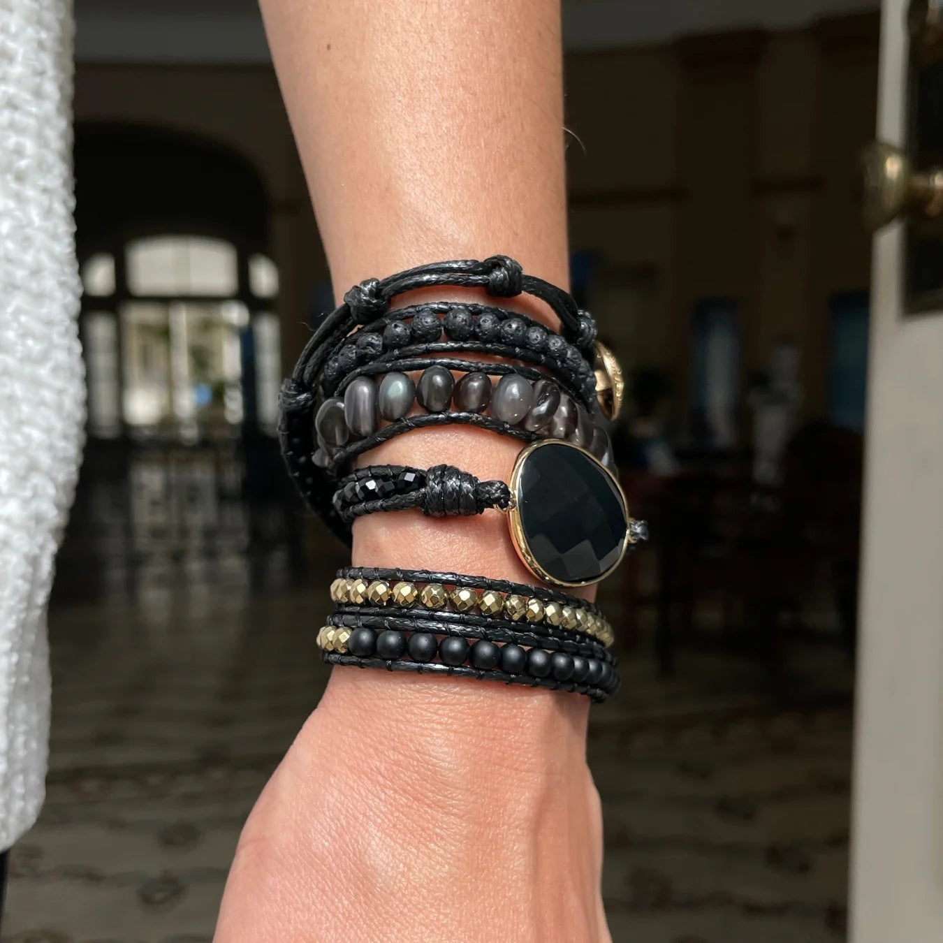 Pulseira Black Stone - Obsidiana