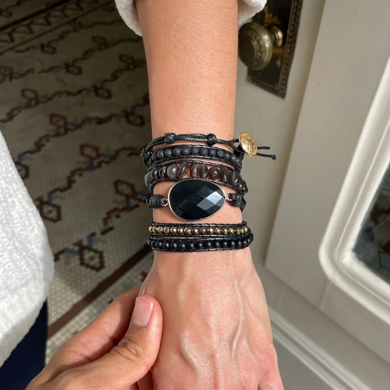 Pulseira Black Stone - Obsidiana