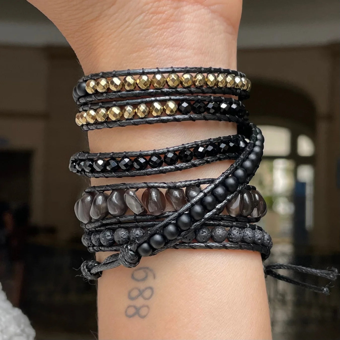 Pulseira Black Stone - Obsidiana