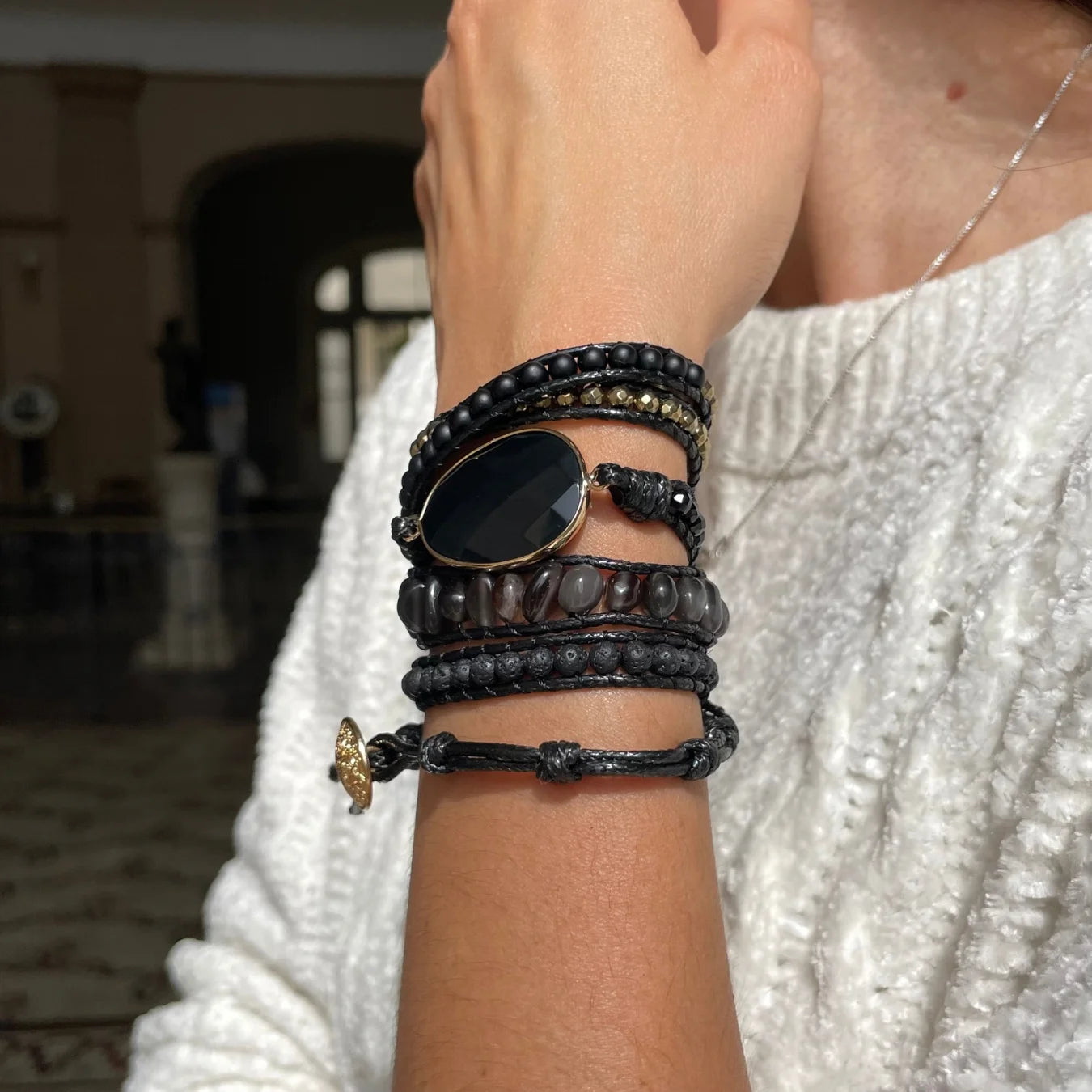 Pulseira Black Stone - Obsidiana