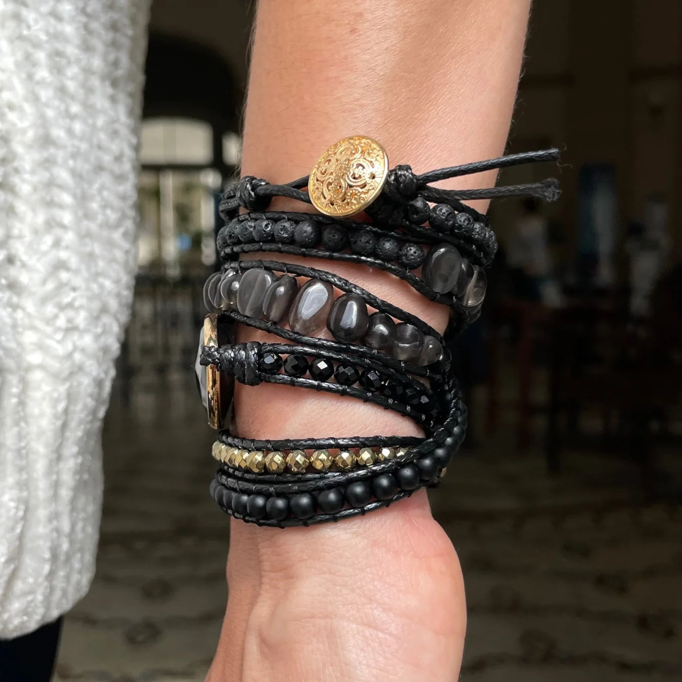 Pulseira Black Stone - Obsidiana