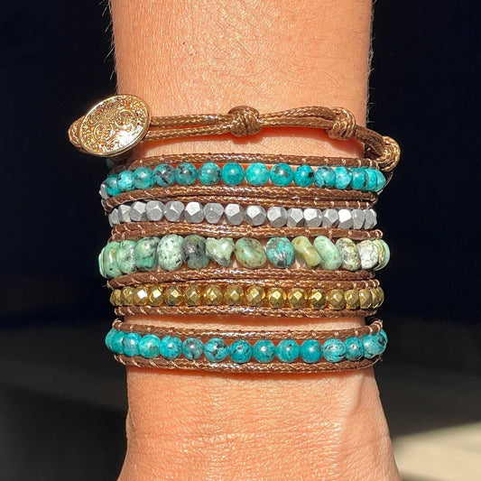 Pulseira Secret Garden - Apatita e Turquesa