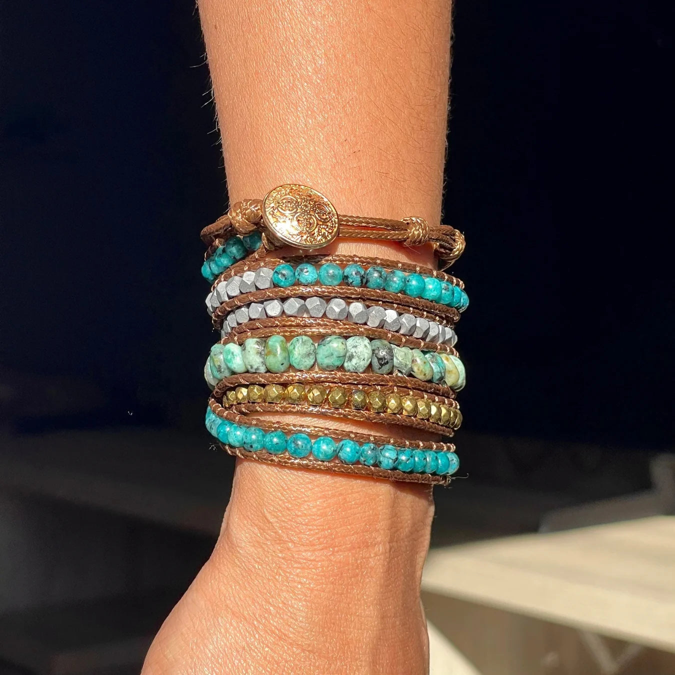 Pulseira Secret Garden - Apatita e Turquesa