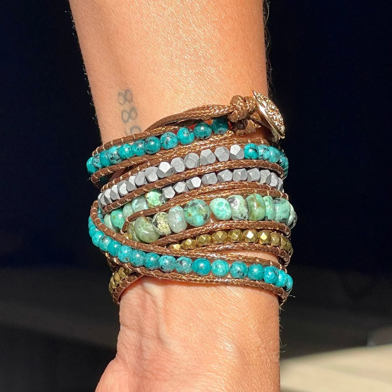 Pulseira Secret Garden - Apatita e Turquesa