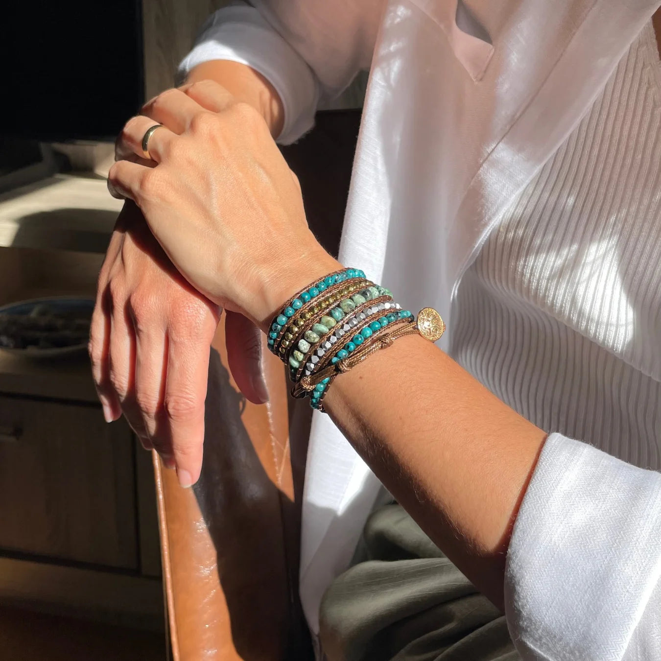 Pulseira Secret Garden - Apatita e Turquesa