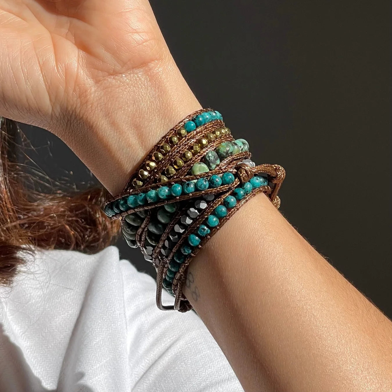 Pulseira Secret Garden - Apatita e Turquesa