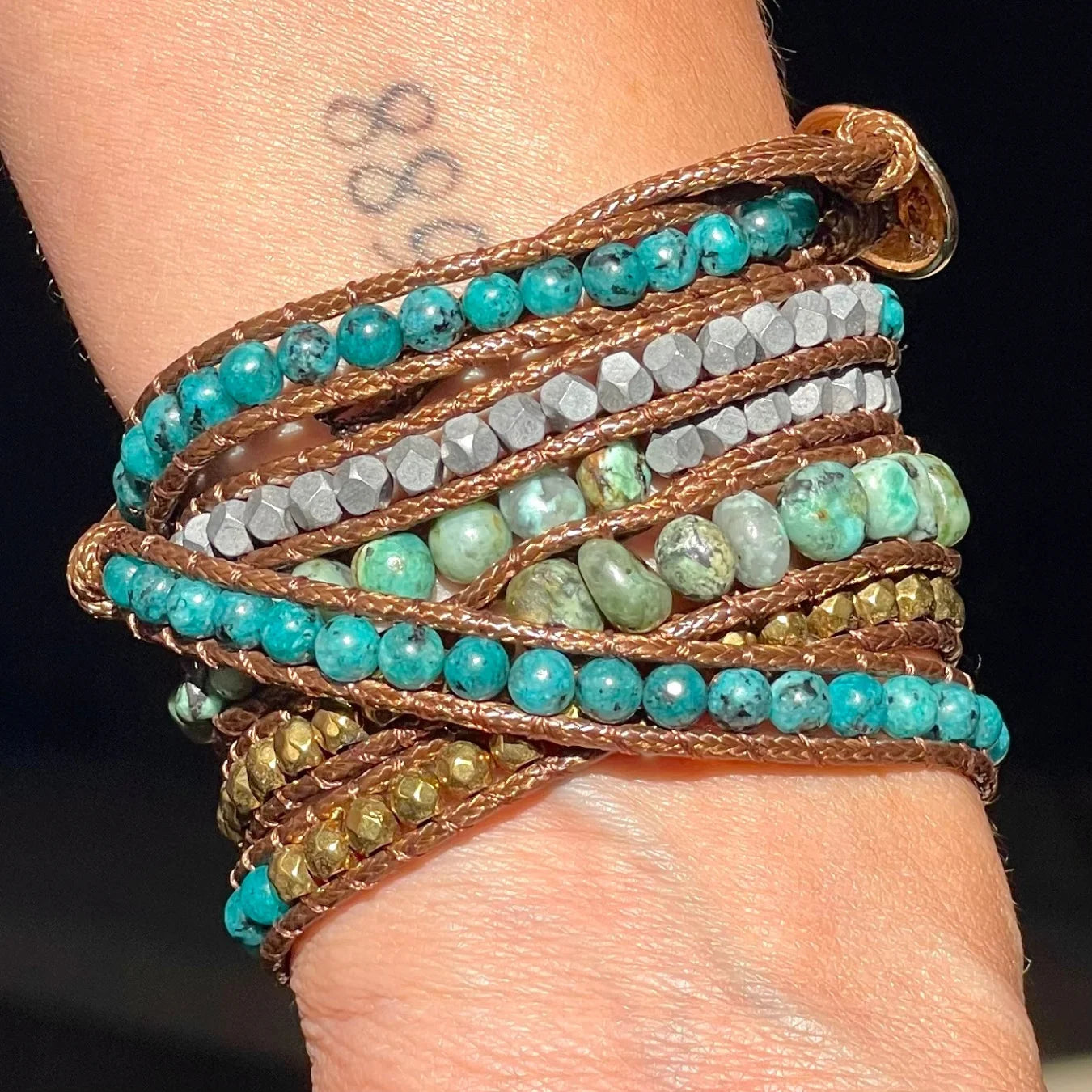 Pulseira Secret Garden - Apatita e Turquesa