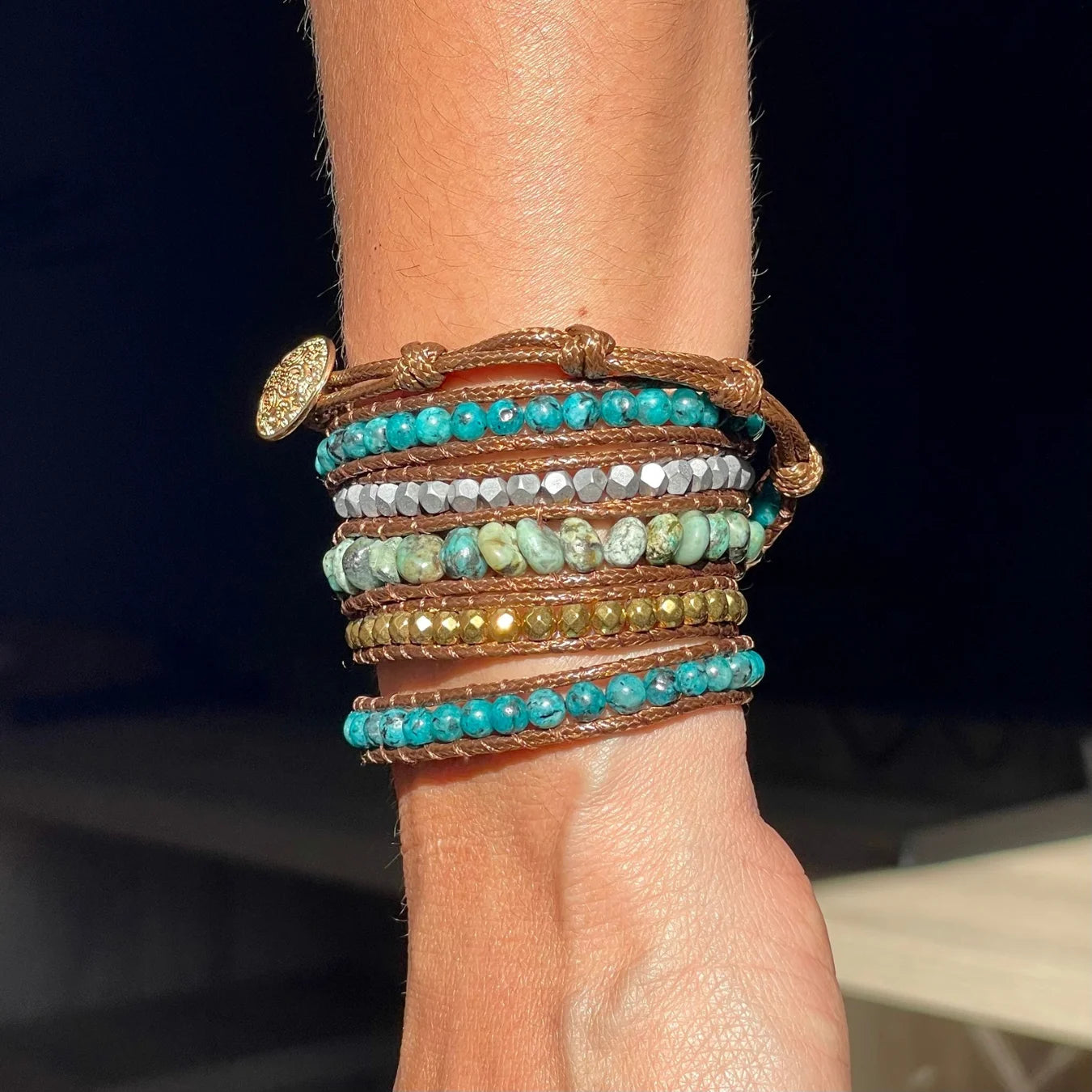 Pulseira Secret Garden - Apatita e Turquesa