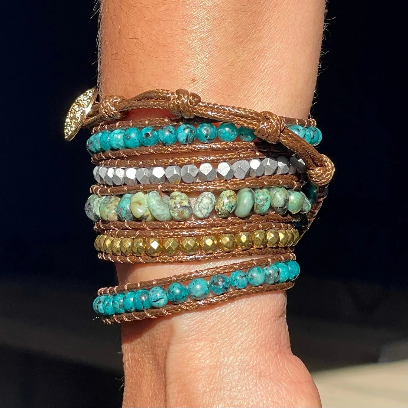 Pulseira Secret Garden - Apatita e Turquesa