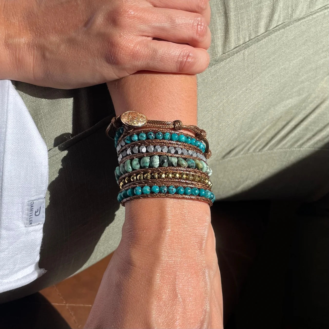 Pulseira Secret Garden - Apatita e Turquesa